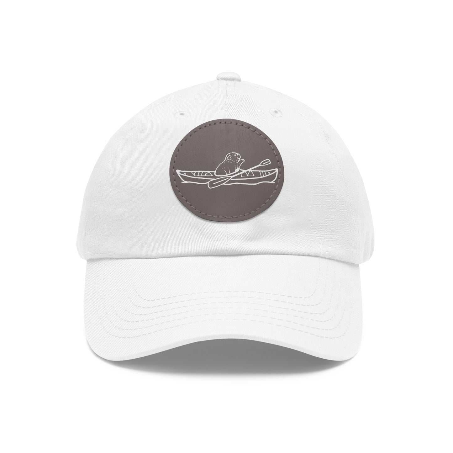 Hat with Leather Patch (Kayak Dog English Bulldog)