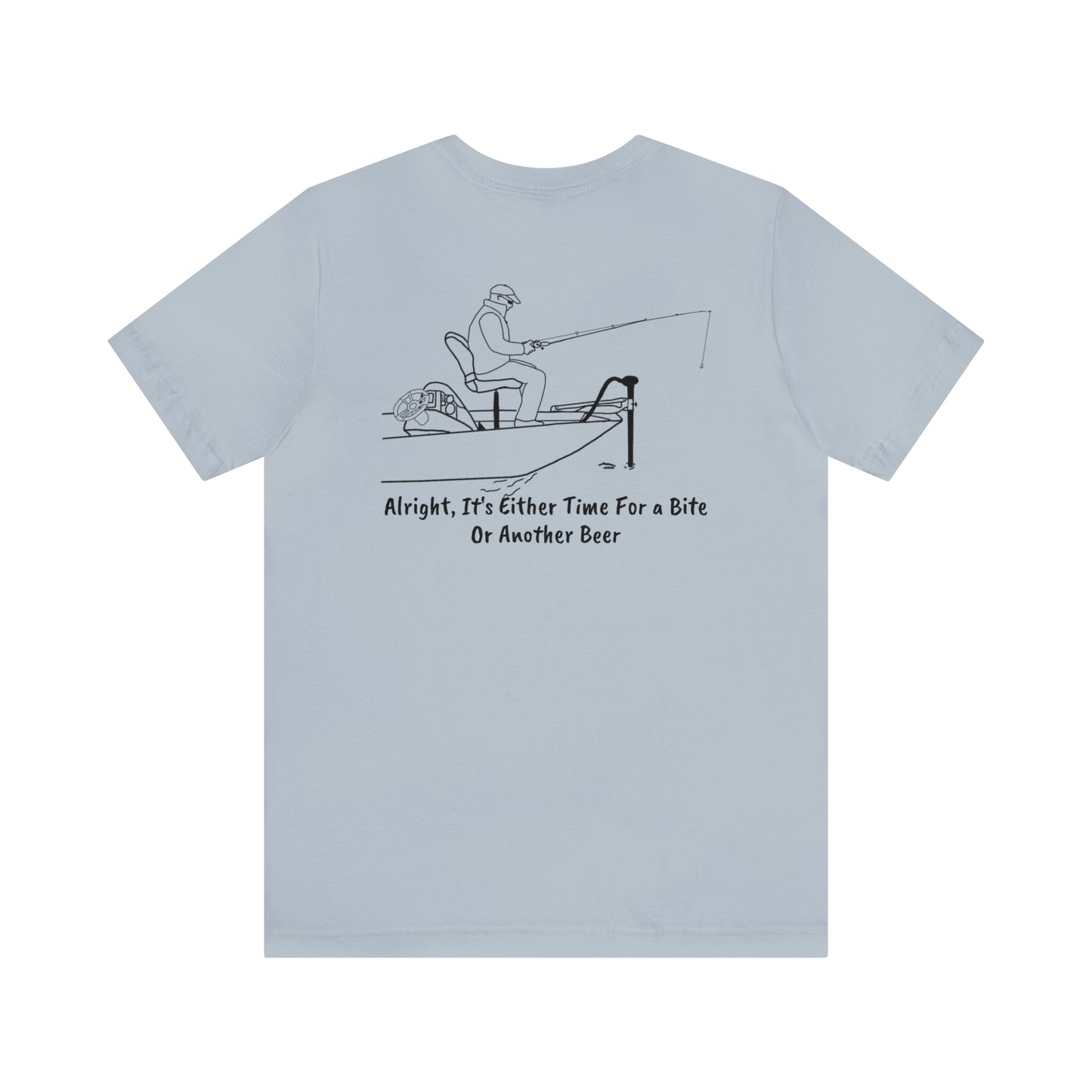 Trolling Motor Fishing Bite or Beer - Lac LaBelle Unisex Lightweight Short Sleeve Tee