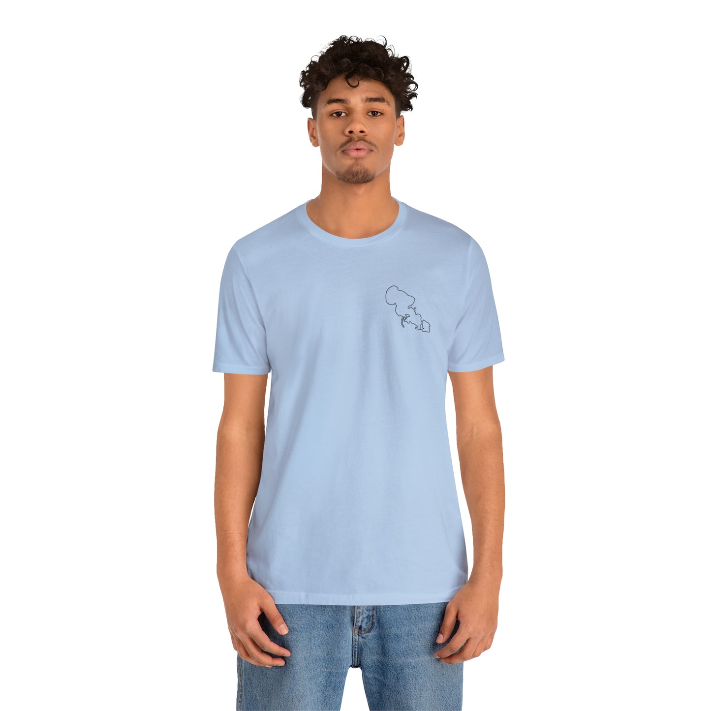 Row Boat Dog Fishing Color - Lac LaBelle Unisex Lightweight Short Sleeve Tee