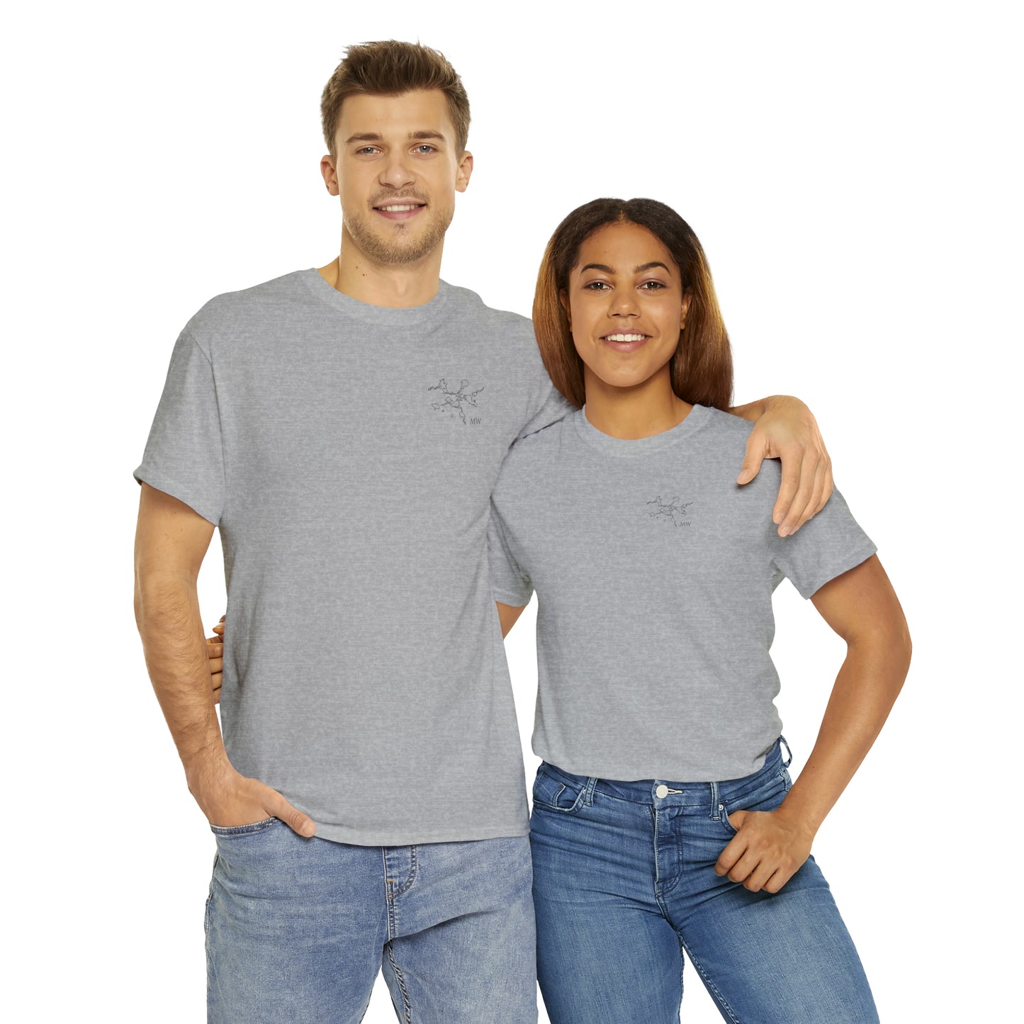 Manitowish Waters Fishing Off Dock - Unisex Heavyweight Short Sleeve Tee