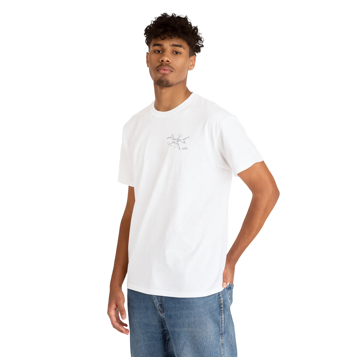 Manitowish Waters Fishing Off Dock - Unisex Heavyweight Short Sleeve Tee