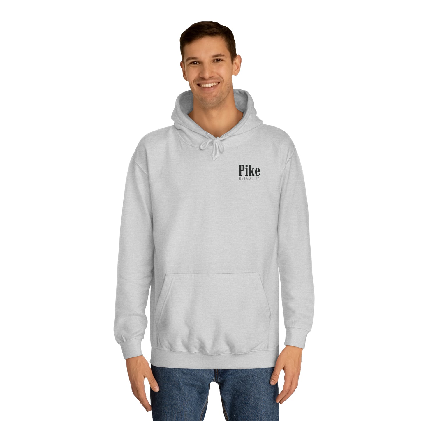 Pike Final Mockup Navy Unisex Hoodie Medium Weight (brown and navy yellow)