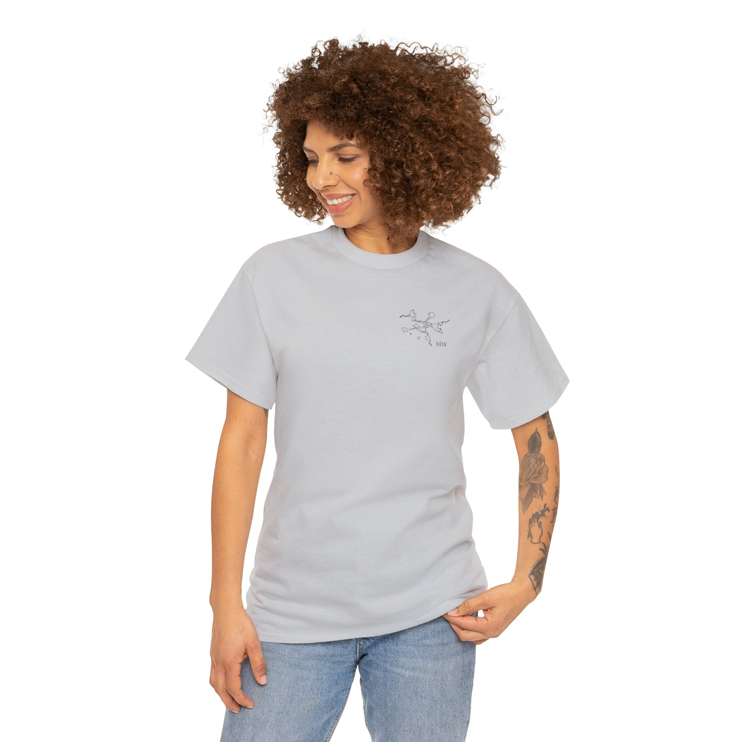 Manitowish Waters Fishing Off Dock - Unisex Heavyweight Short Sleeve Tee