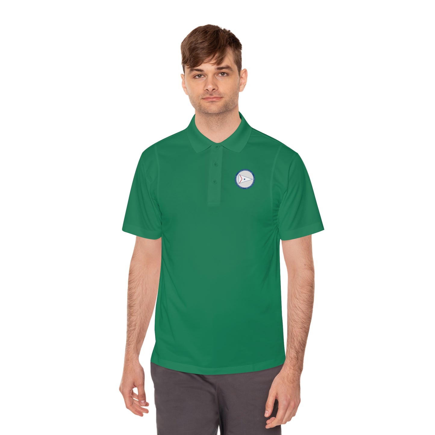 La Belle Yacth Club Logo Circle Patch Men's Sport Polo Shirt