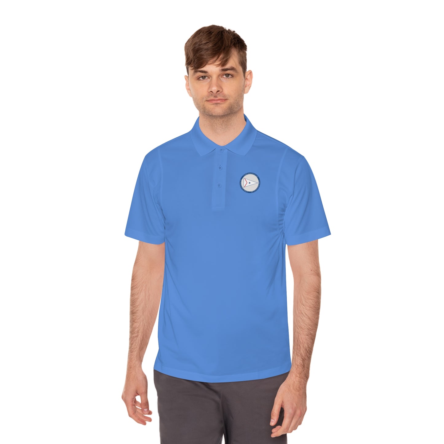 La Belle Yacth Club Logo Circle Patch Men's Sport Polo Shirt