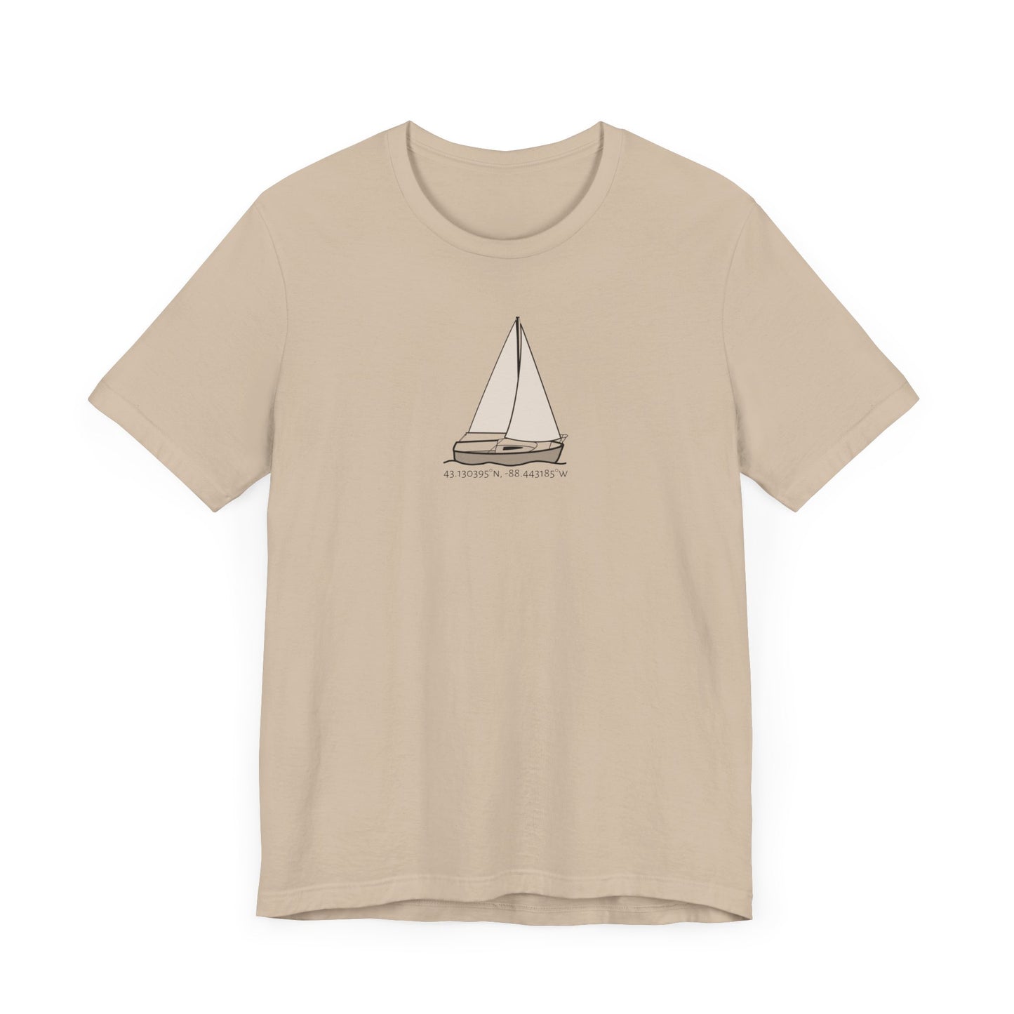 Unisex Lightweight Short Sleeve Tee (Comfort Sailboat Design)