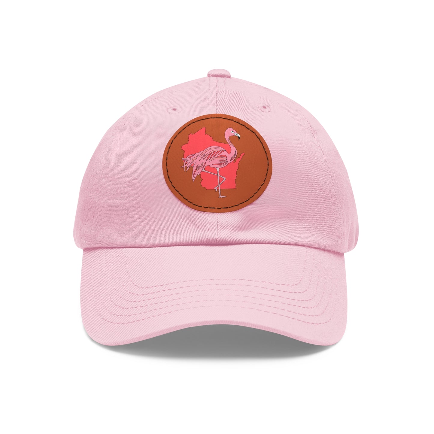 Dad Hat with Leather Patch (Round)