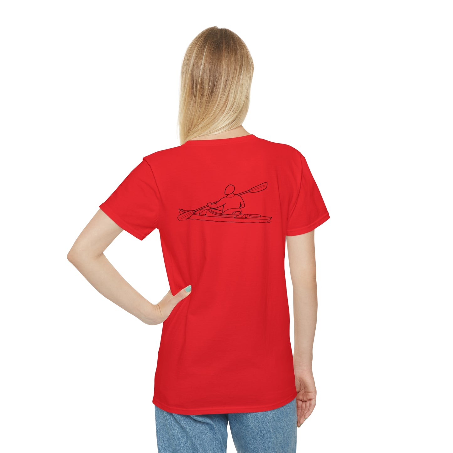 Okauchee Lake, kayak back - Unisex Lightweight short sleeve