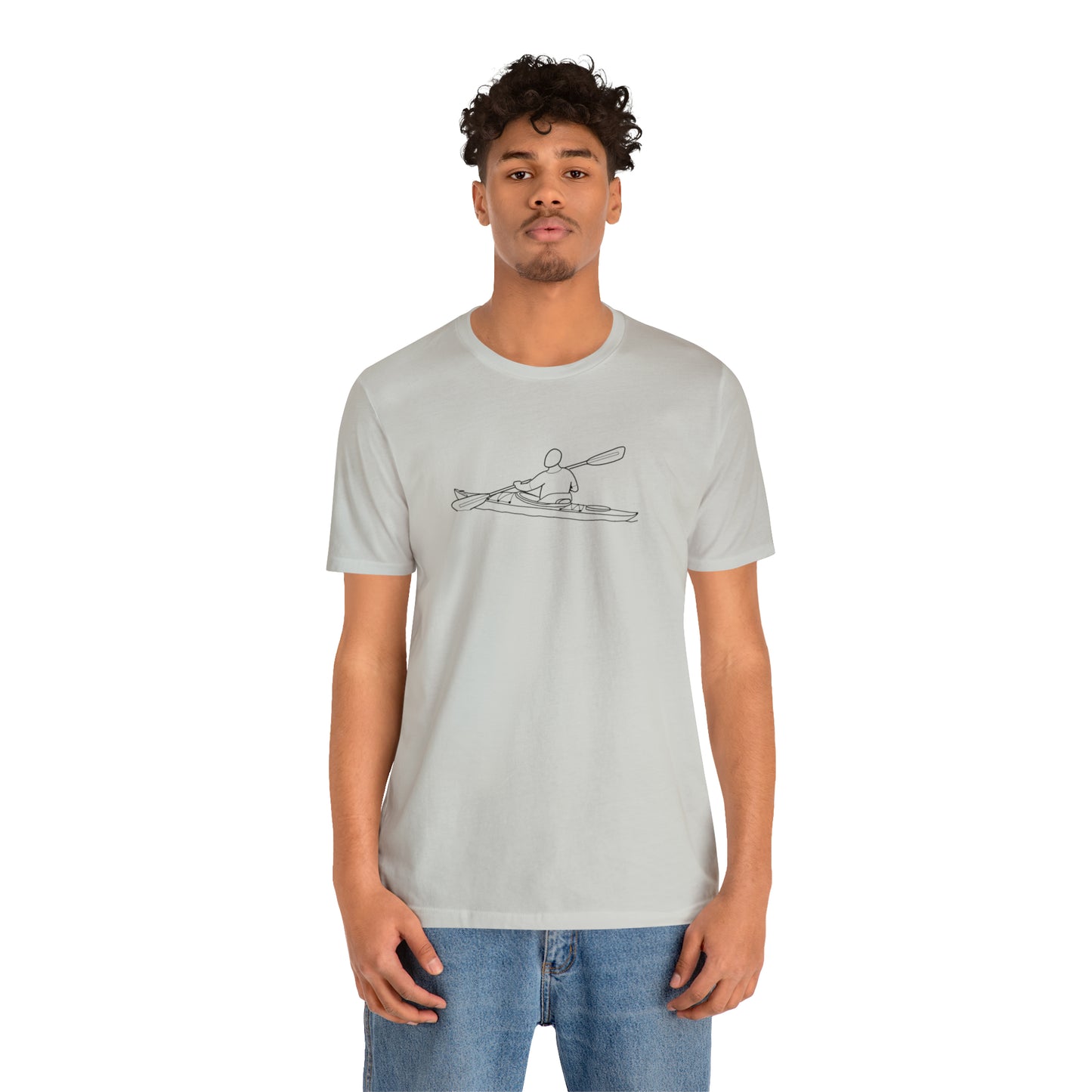Lac LaBelle, Kayak Front - Unisex Lightweight Short Sleeve Tee