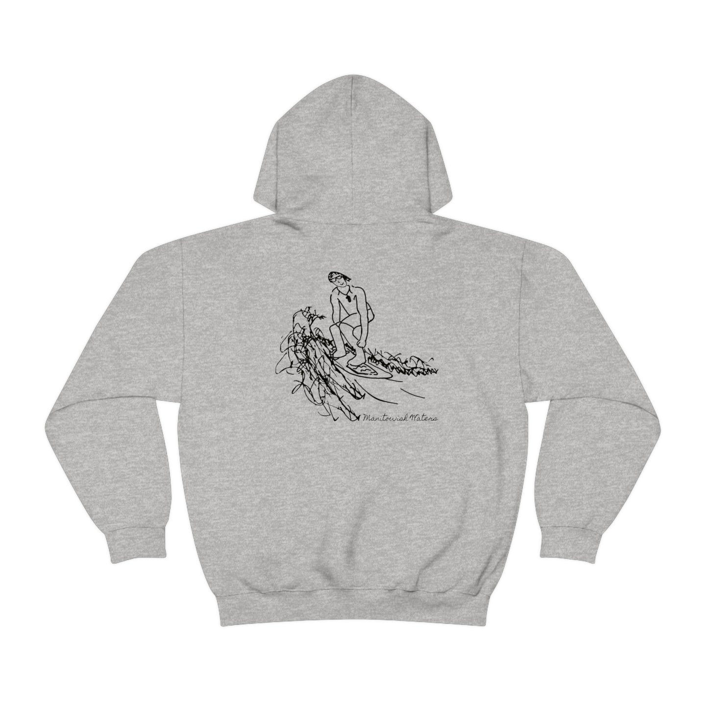 Manitowish Waters Surfing Sketch - Unisex Heavy Blend Hooded Sweatshirt
