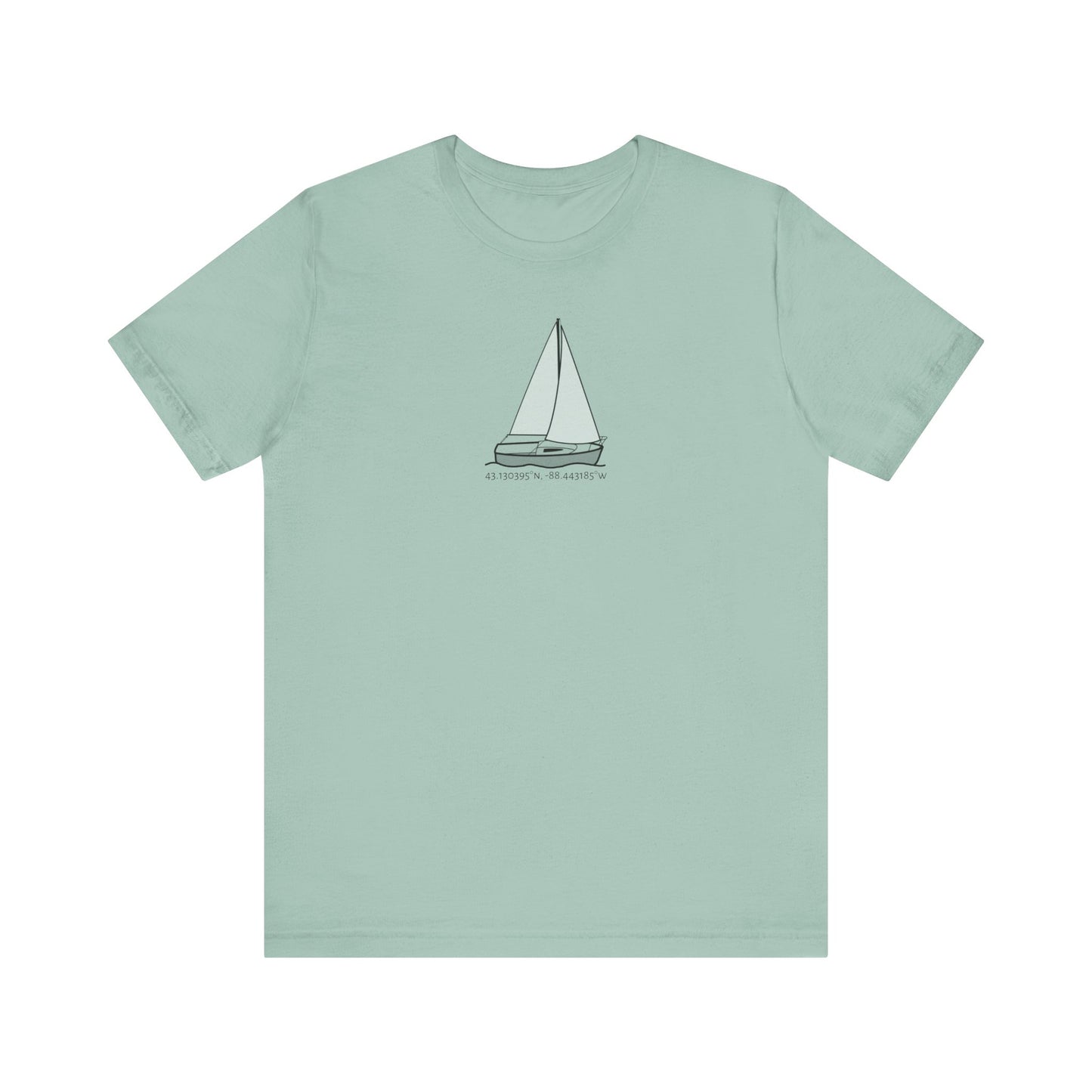Unisex Lightweight Short Sleeve Tee (Comfort Sailboat Design)