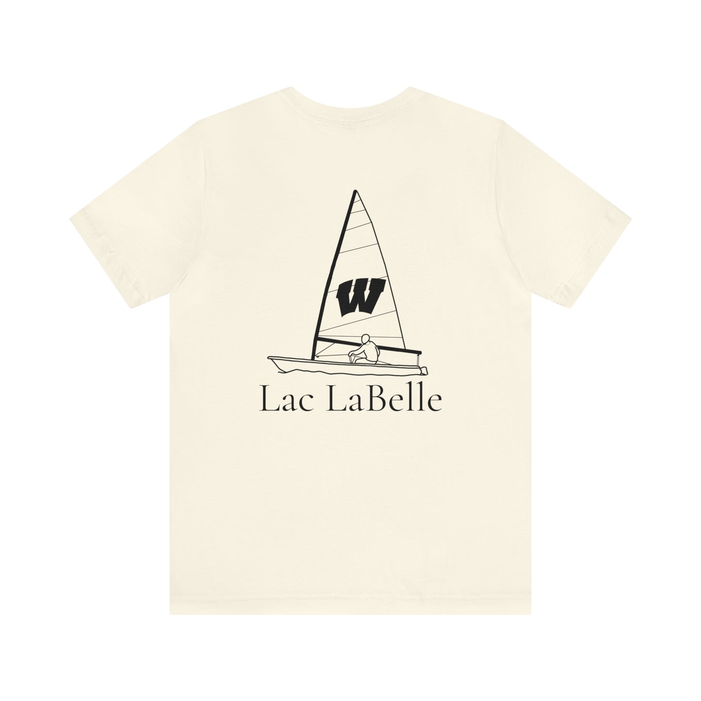 Wisconsin Sailing - Lac LaBelle Unisex Lightweight Short Sleeve Tee