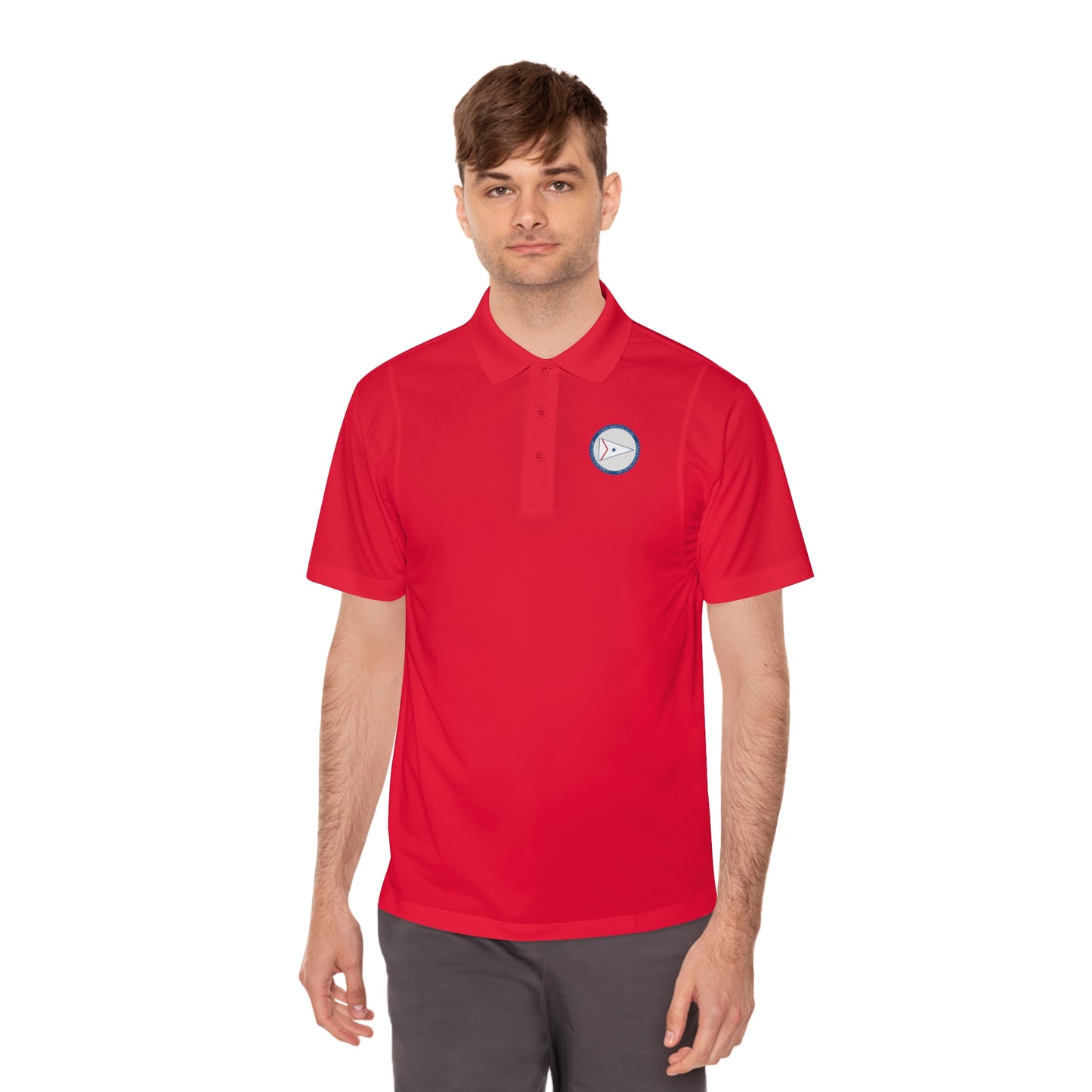La Belle Yacth Club Logo Circle Patch Men's Sport Polo Shirt