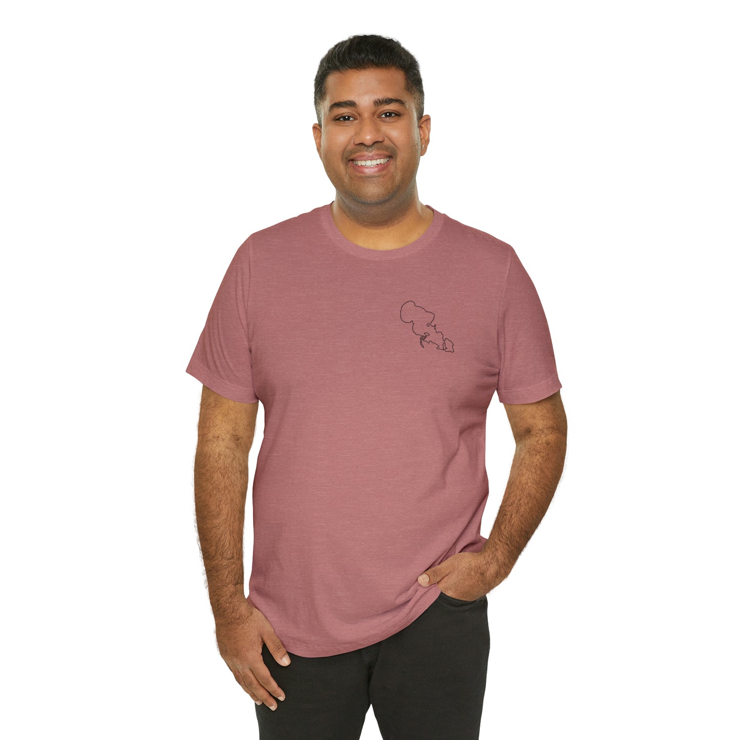 Row Boat Dog Fishing Color - Lac LaBelle Unisex Lightweight Short Sleeve Tee