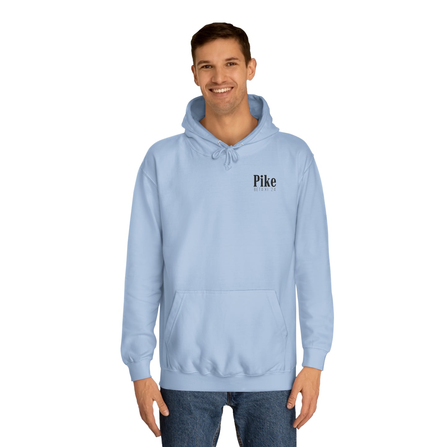 Pike Final Mockup Navy Unisex Hoodie Medium Weight (brown and navy yellow)