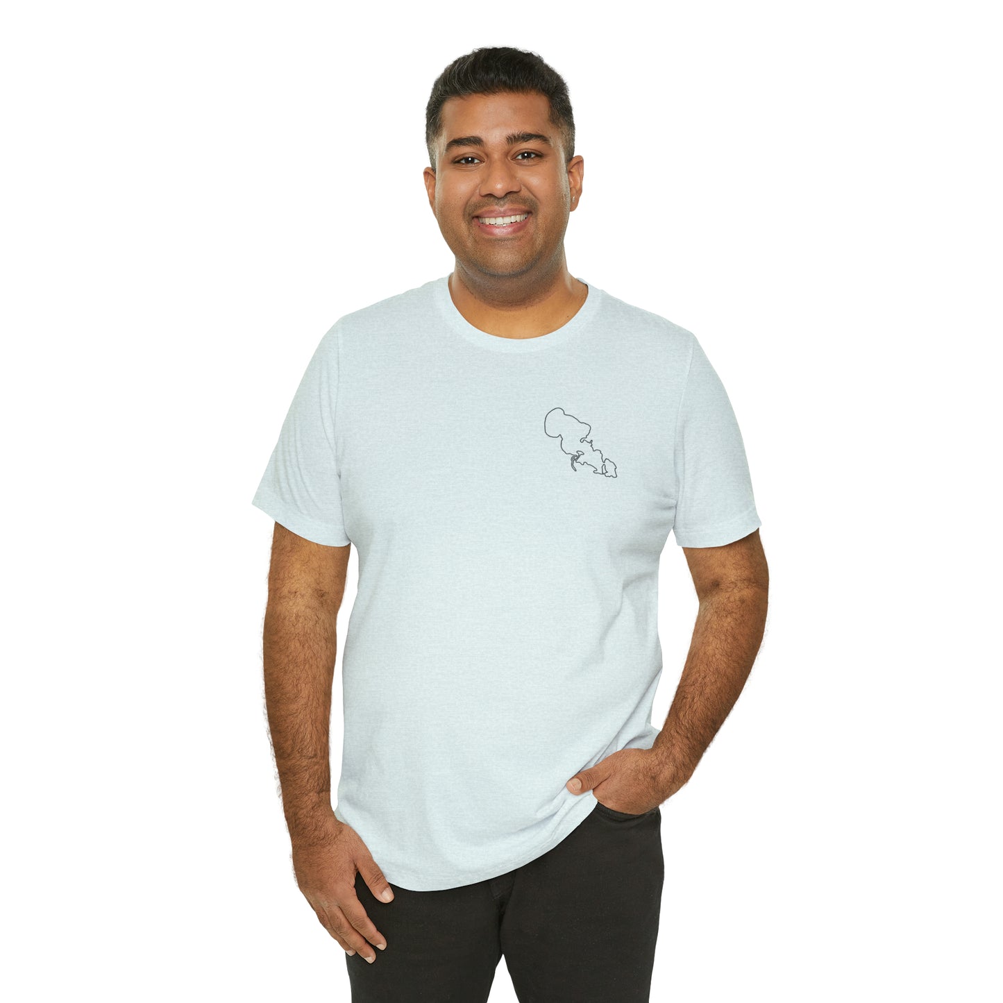 Row Boat Dog Fishing Color - Lac LaBelle Unisex Lightweight Short Sleeve Tee