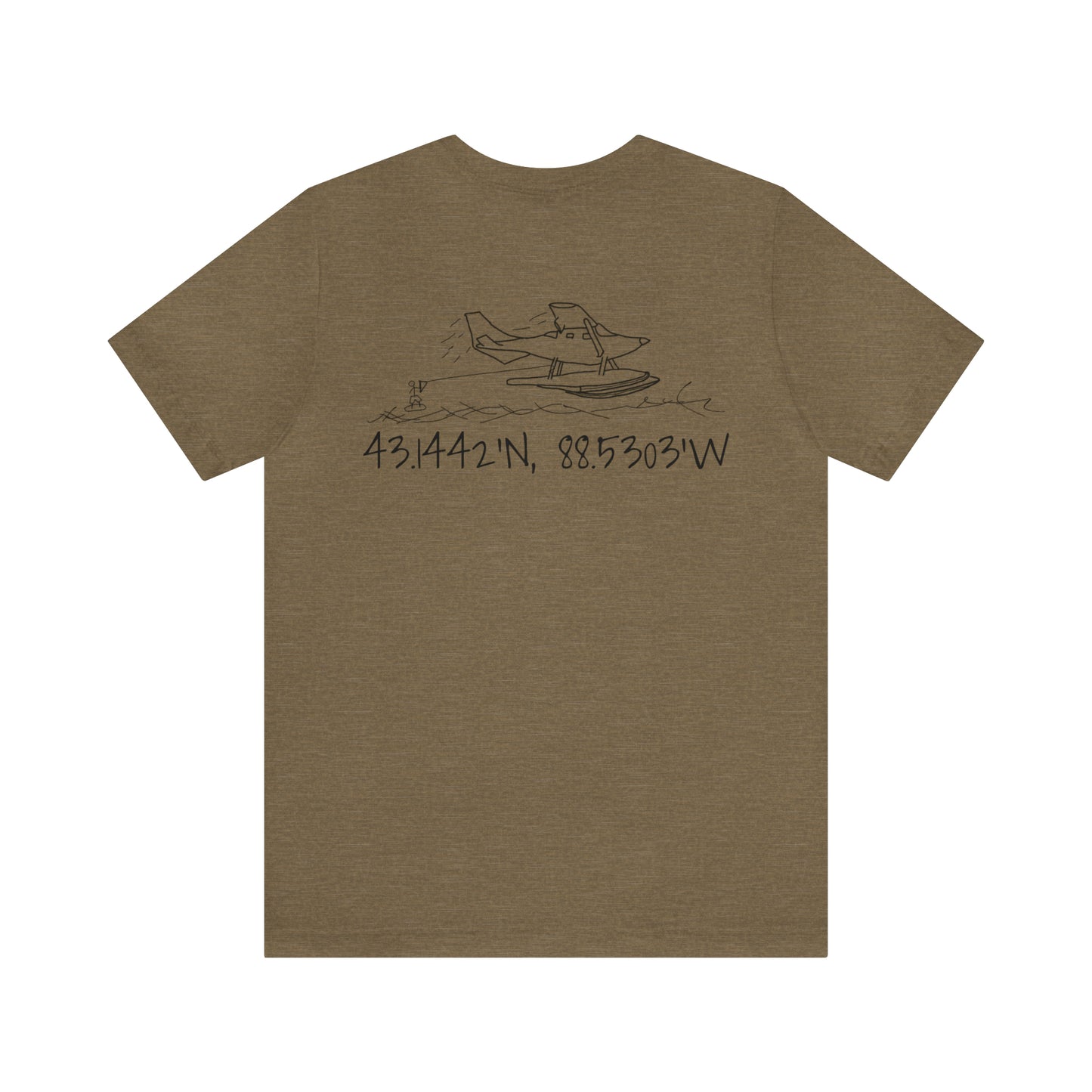 Lac LaBelle, Wakeboard Float Plane - Unisex Lightweight Short Sleeve Tee
