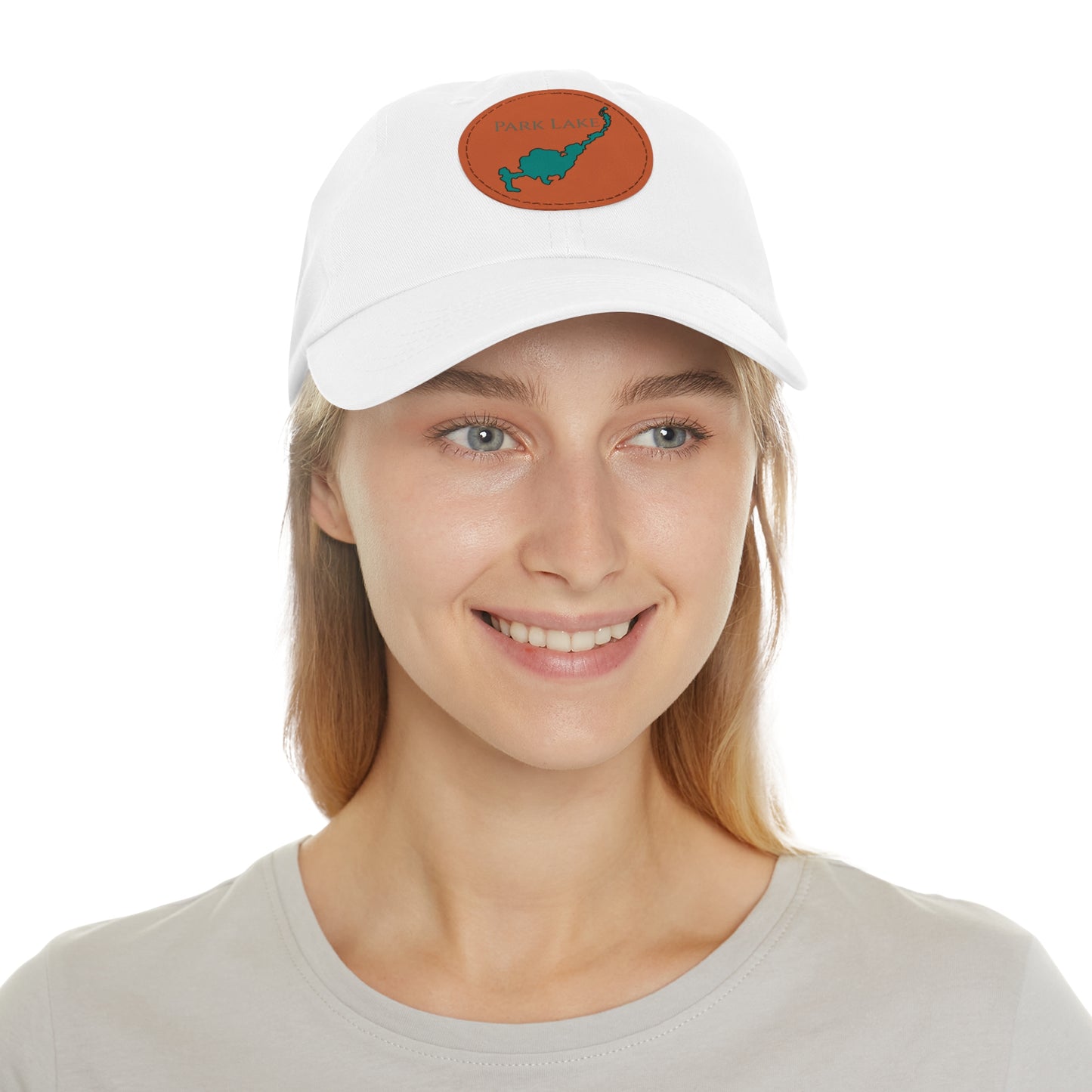 Park Lake Embroidered Hat with Leather Patch