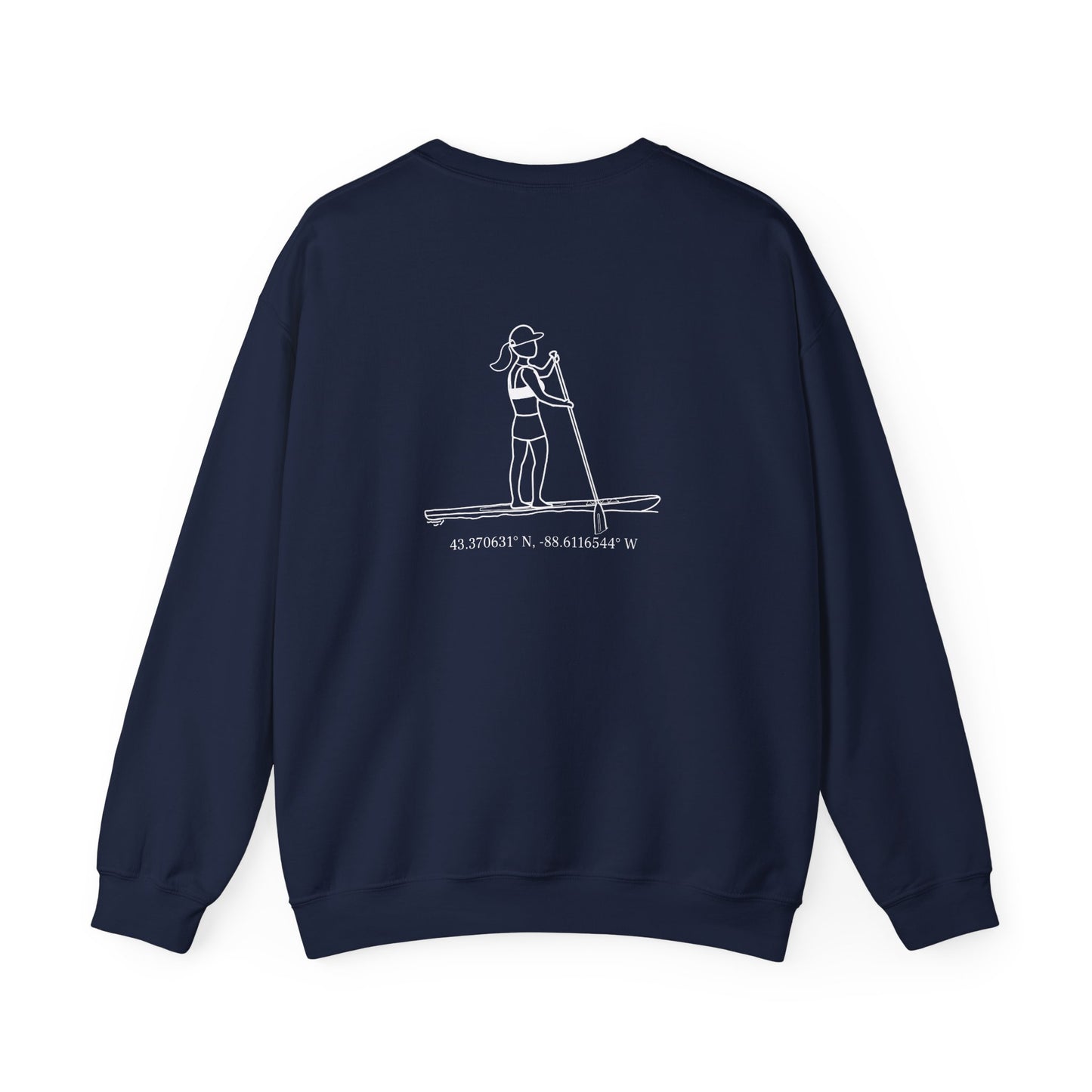 Paddle Board Girl - Sinissippi Lake Unisex Heavy Blend™ Crewneck Sweatshirt