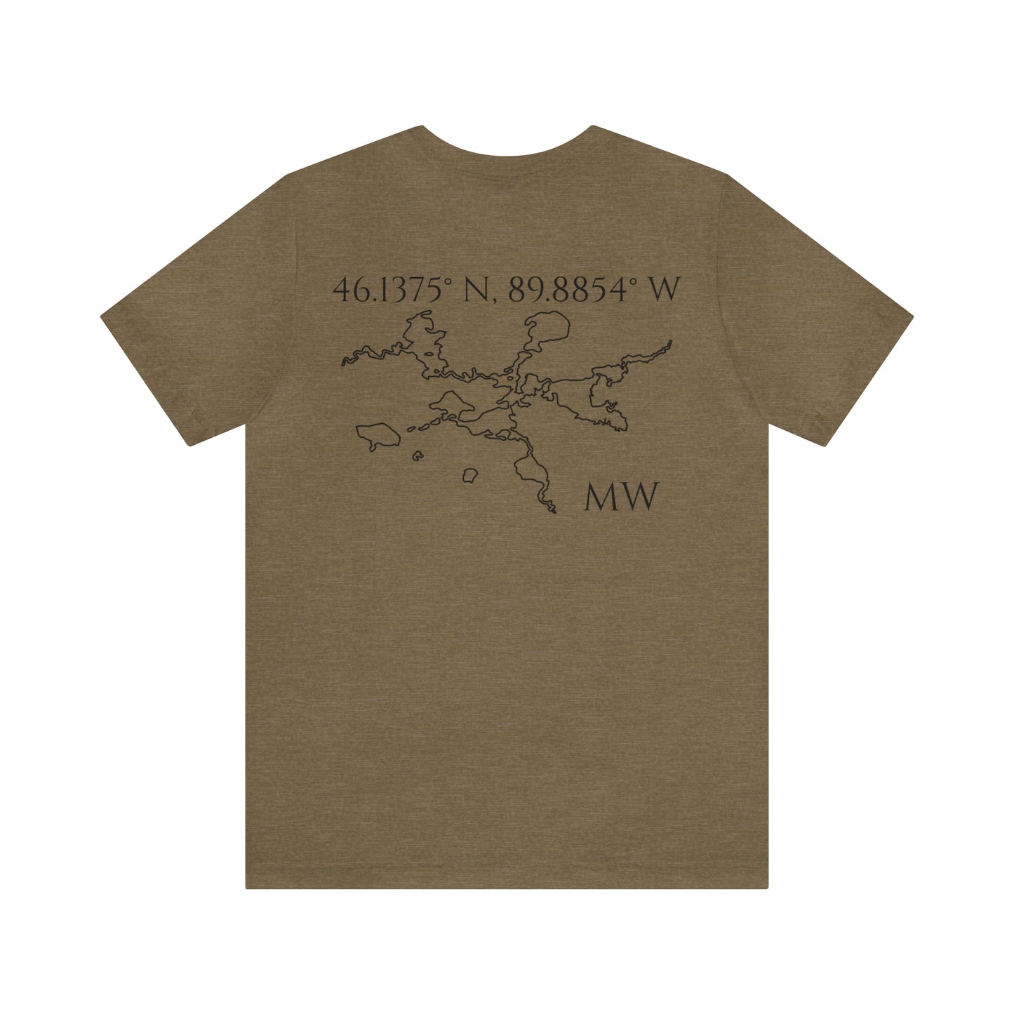 Kayak and Coordinates - Manitowish Waters Unisex Lightweight Short Sleeve Tee