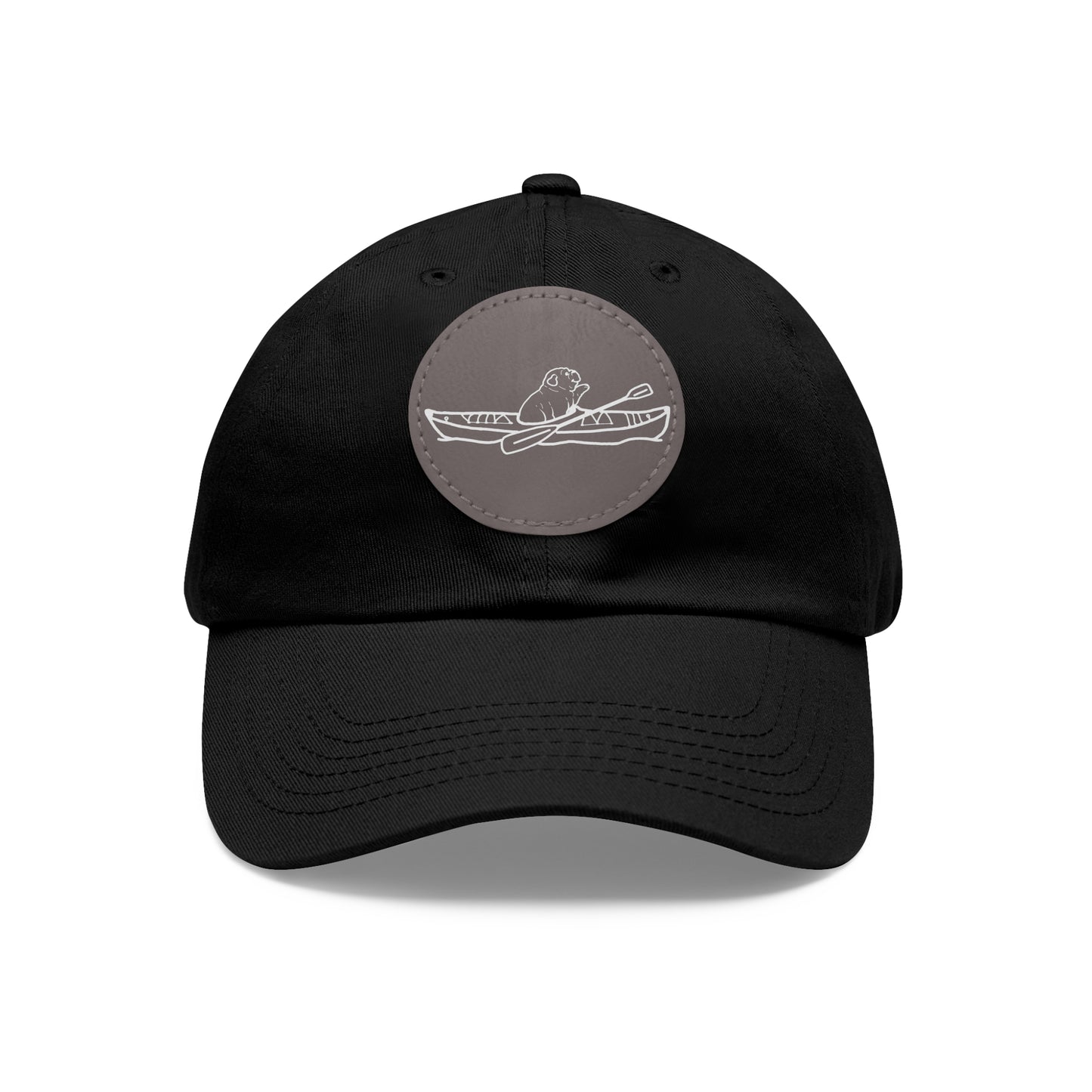 Hat with Leather Patch (Kayak Dog English Bulldog)