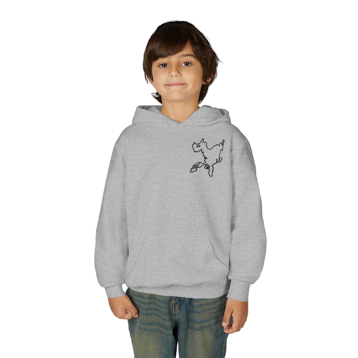 Fishing off Dock Okauchee Lake Youth Hoodie