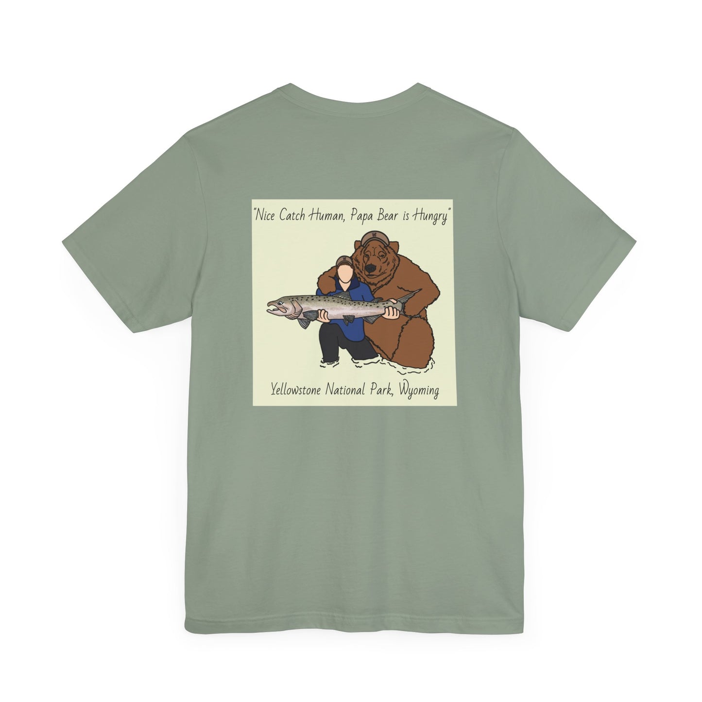 Papa Bear Yellowstone National Park Unisex Lightweight Short Sleeve Tee