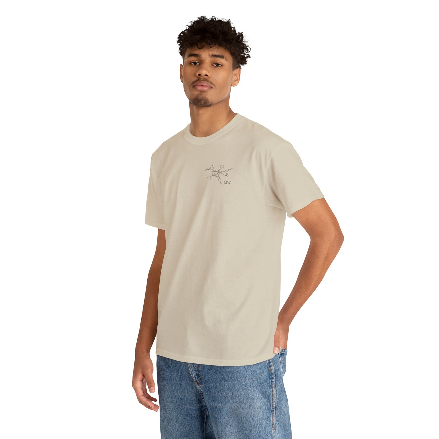 Manitowish Waters Fishing Off Dock - Unisex Heavyweight Short Sleeve Tee