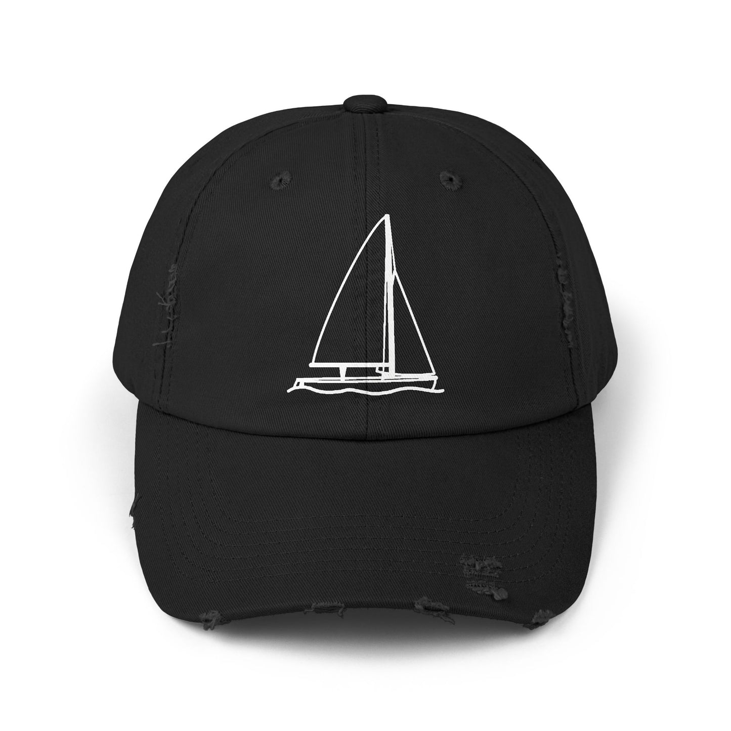 Unisex Distressed Cap (Sailboat 470 Model Type Design)
