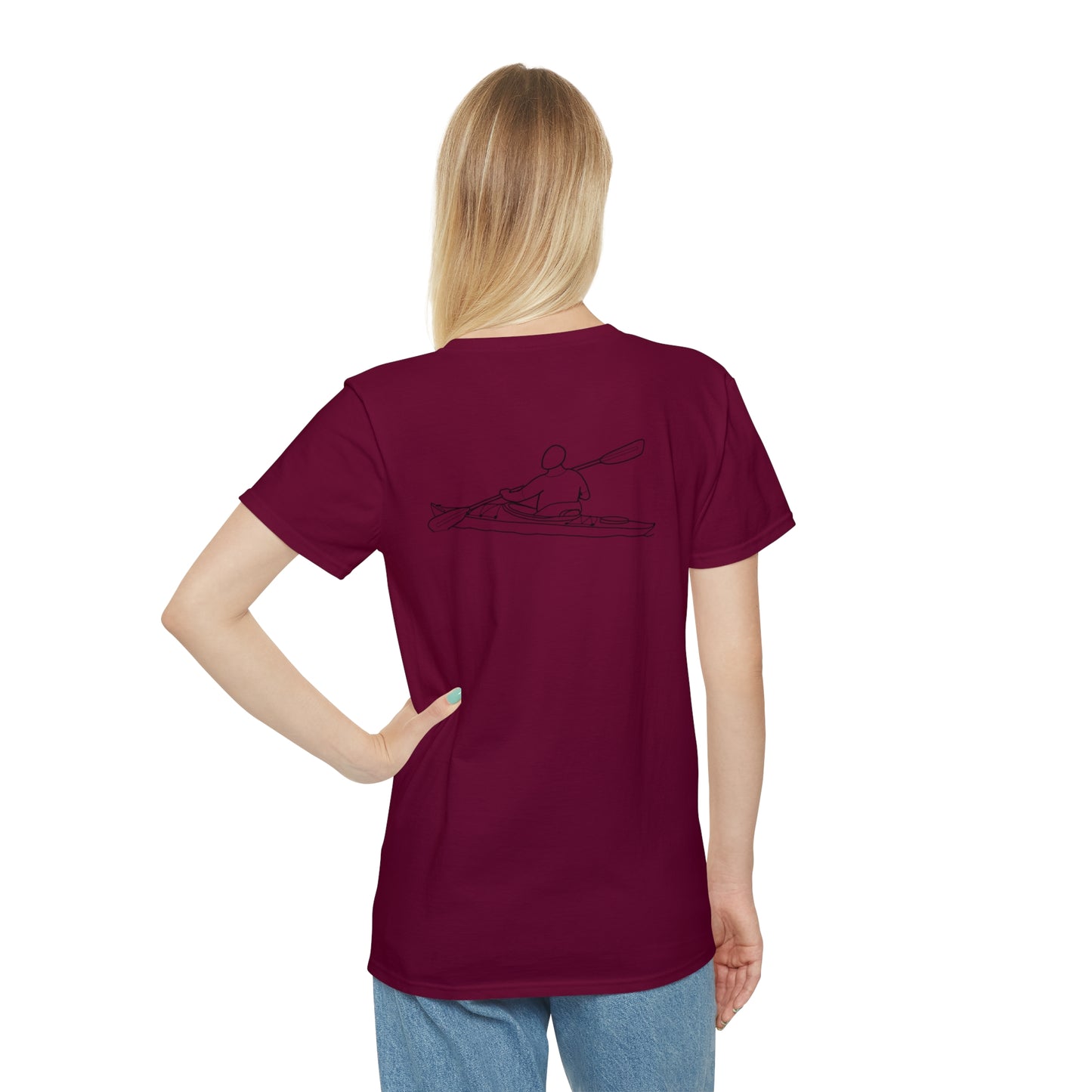 Okauchee Lake, kayak back - Unisex Lightweight short sleeve