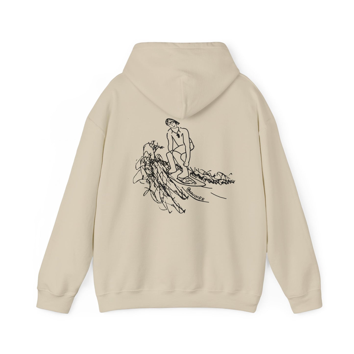 Surfing Sketch (Okauchee Lake) Unisex Heavy Blend Hooded Sweatshirt