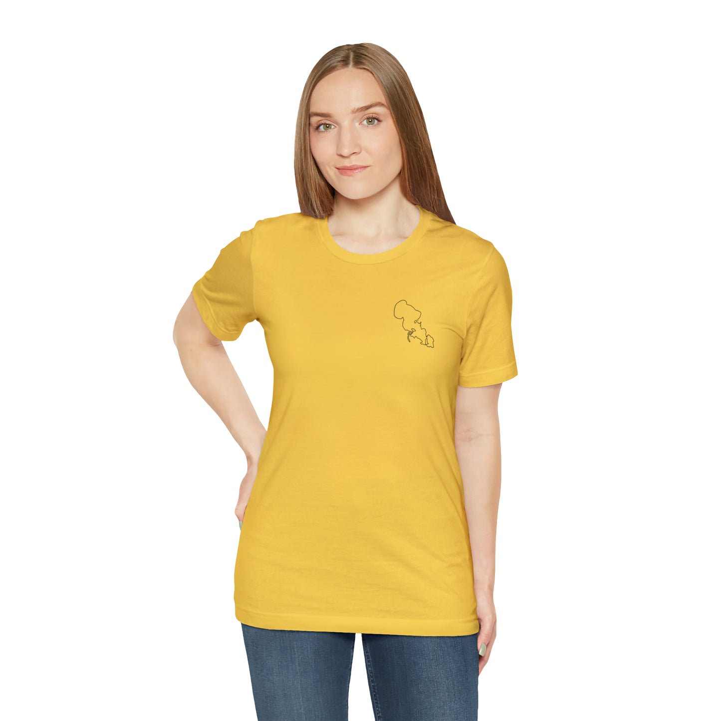 Row Boat Dog Fishing Color - Lac LaBelle Unisex Lightweight Short Sleeve Tee