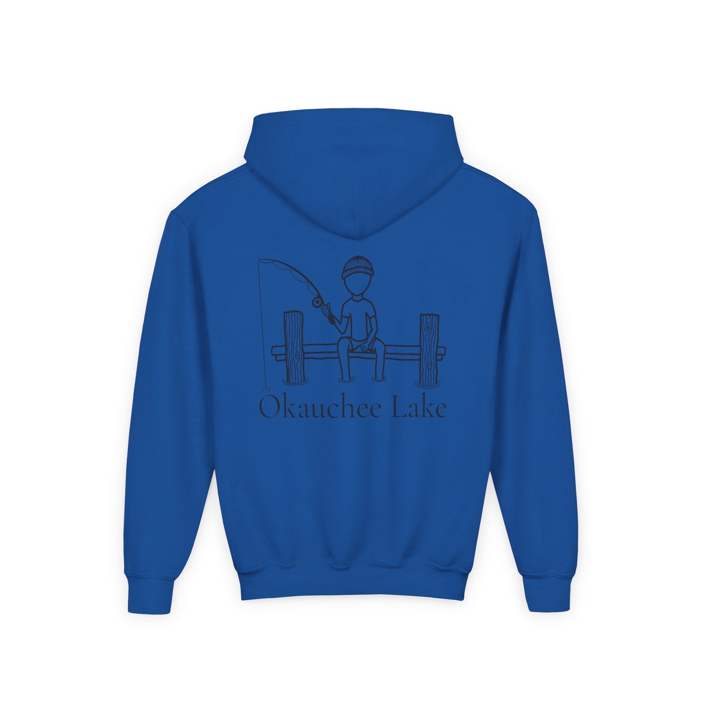Fishing off Dock Okauchee Lake Youth Hoodie