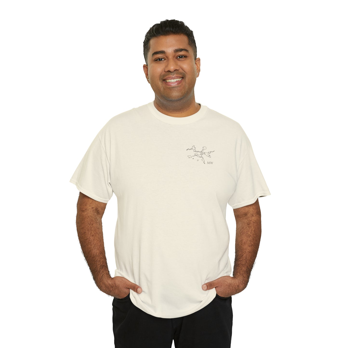 Manitowish Waters Fishing Off Dock - Unisex Heavyweight Short Sleeve Tee