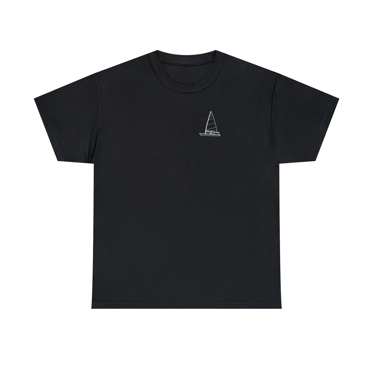 Manitowish Waters Sailboat Patch and Coordinates - Unisex Heavy Tee Shirt