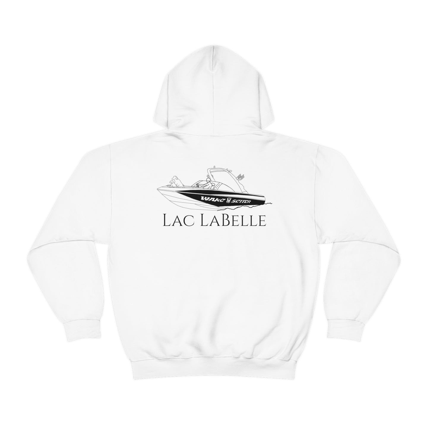 Surf Sketch Patch, Malibu Wakesetter - Lac LaBelle Unisex Heavyweight Hooded Sweatshirt