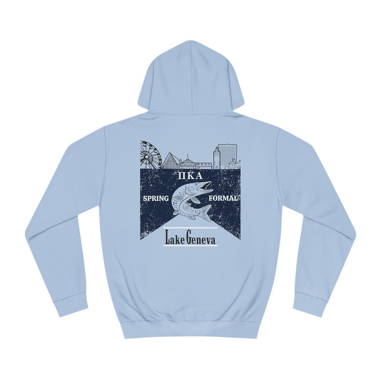Pike Final Mockup Navy Unisex Hoodie Medium Weight (brown and navy yellow)