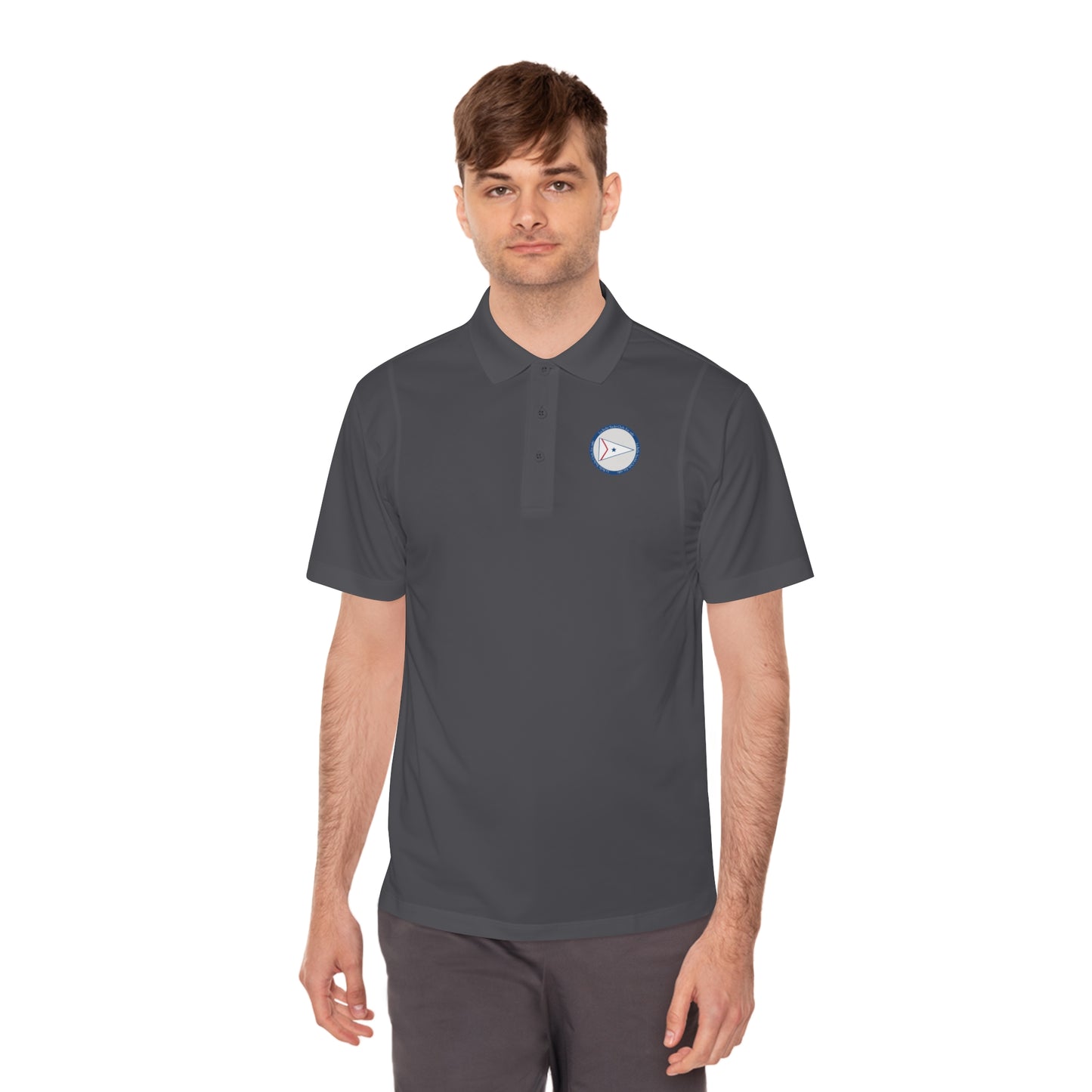 La Belle Yacth Club Logo Circle Patch Men's Sport Polo Shirt