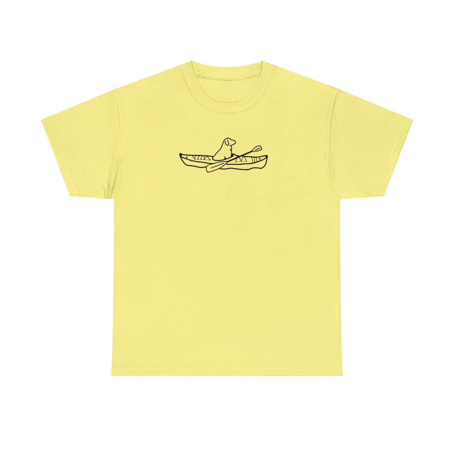 Unisex Heavy Tee Shirt - Kayak Dog