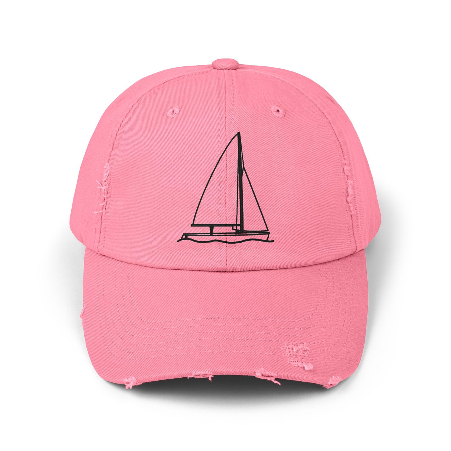 Unisex Distressed Cap (Sailboat 470 Model Type Design)