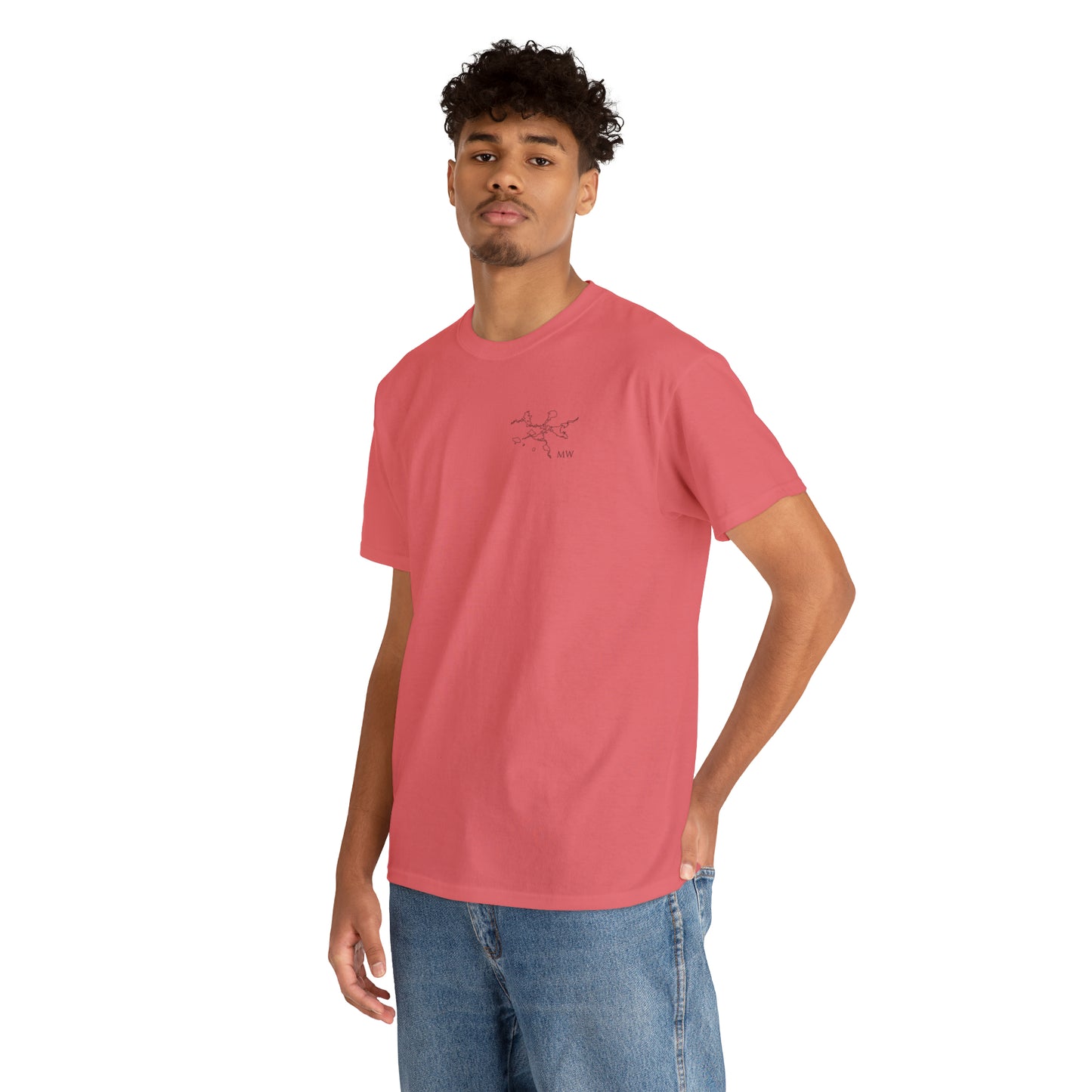Manitowish Waters Fishing Off Dock - Unisex Heavyweight Short Sleeve Tee