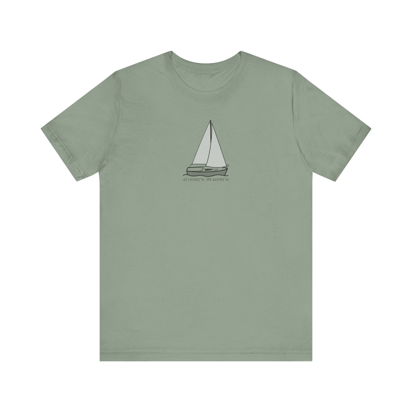 Unisex Lightweight Short Sleeve Tee (Comfort Sailboat Design)
