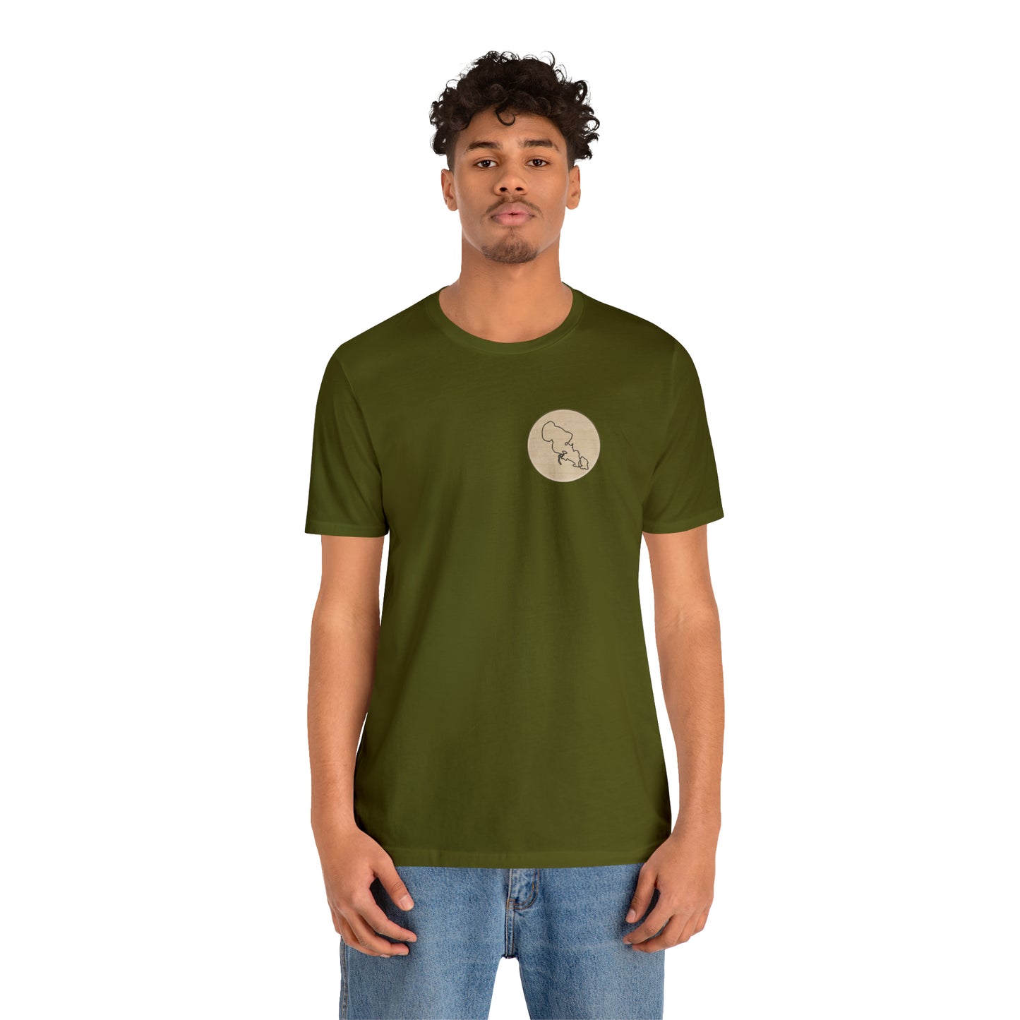 Row Boat Dog Fishing Color - Lac LaBelle Unisex Lightweight Short Sleeve Tee