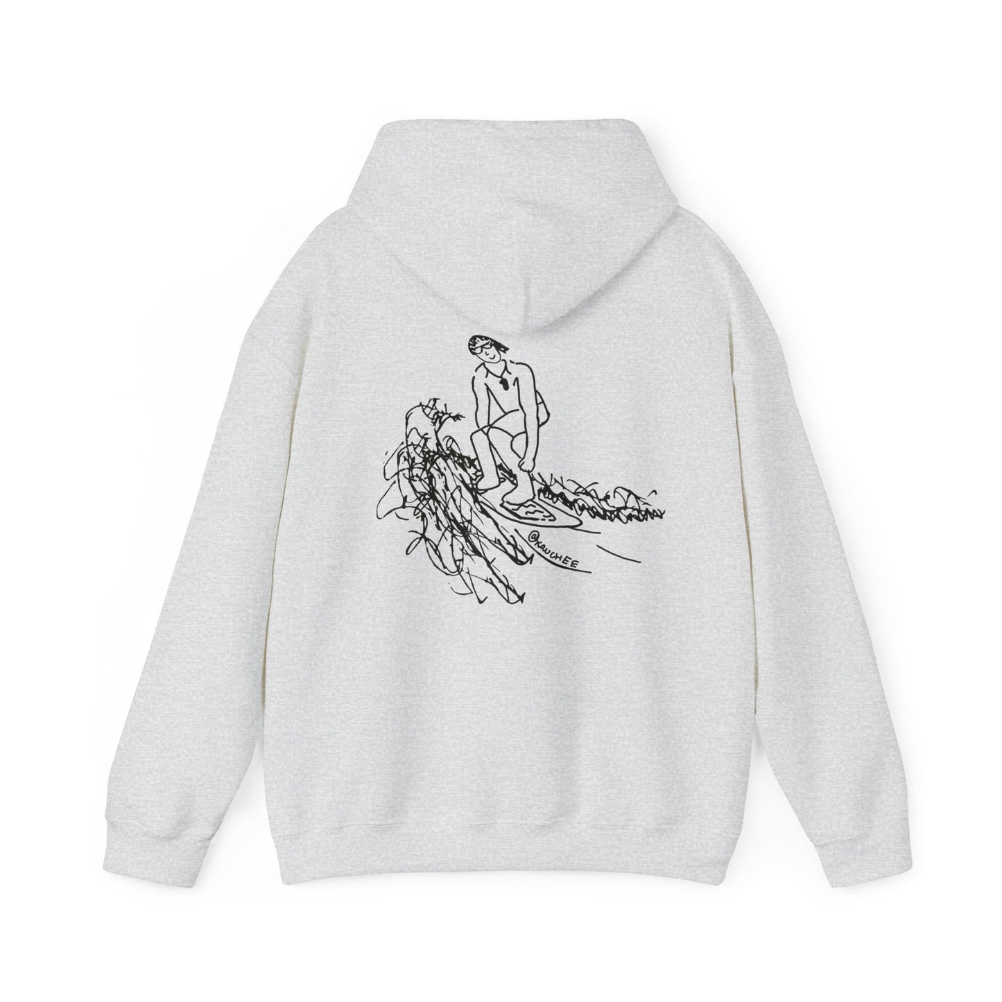 Surfing Sketch (Okauchee Lake) Unisex Heavy Blend Hooded Sweatshirt