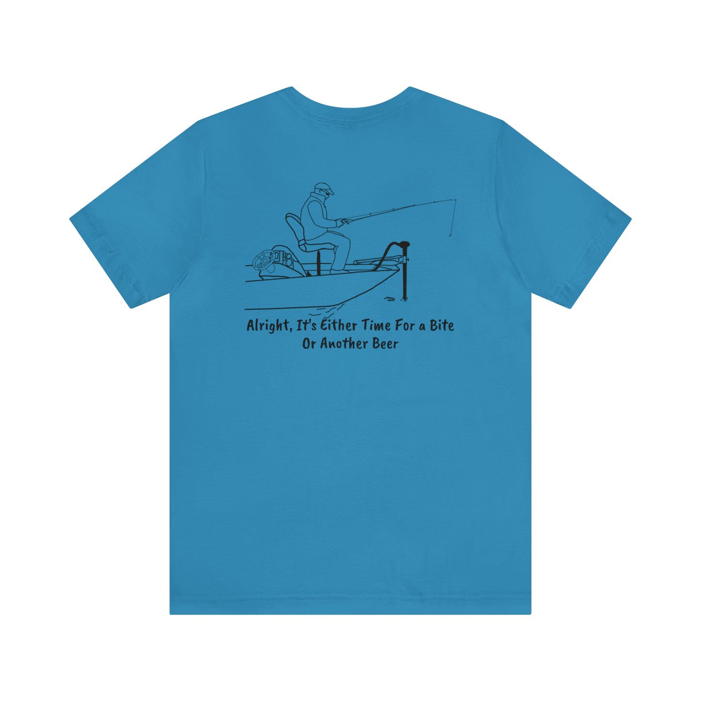 Trolling Motor Fishing Bite or Beer - Lac LaBelle Unisex Lightweight Short Sleeve Tee