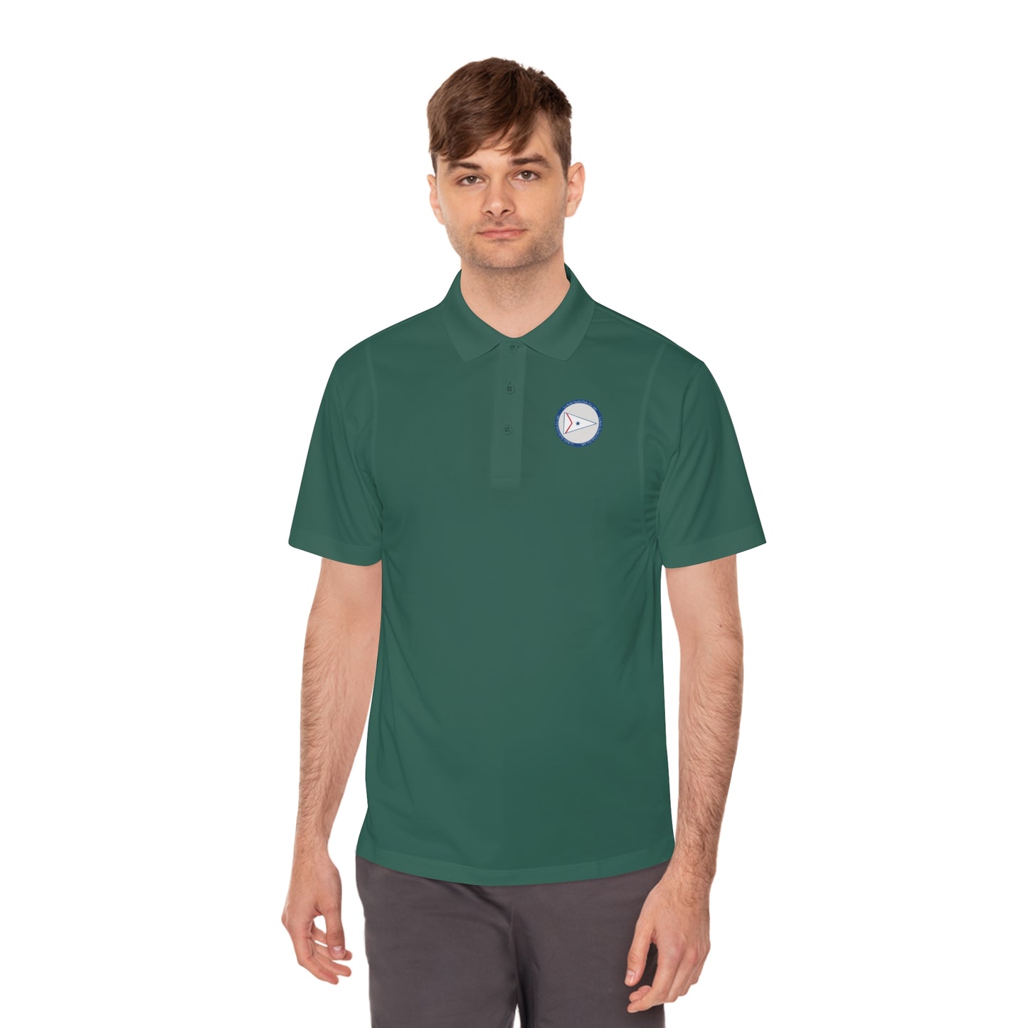 La Belle Yacth Club Logo Circle Patch Men's Sport Polo Shirt
