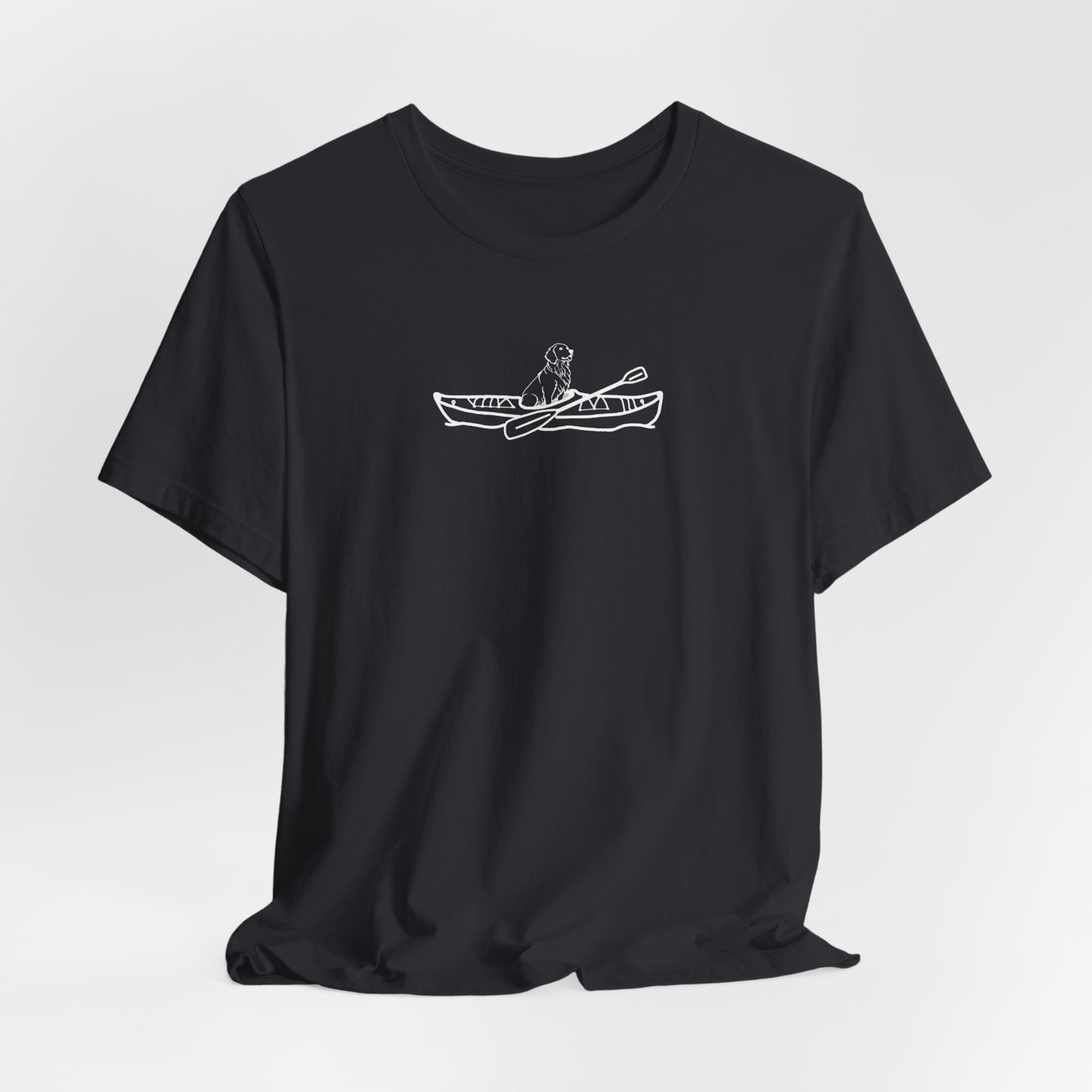 Kayak Dog Golden Retriever Unisex Lightweight Short Sleeve Tee (BC)