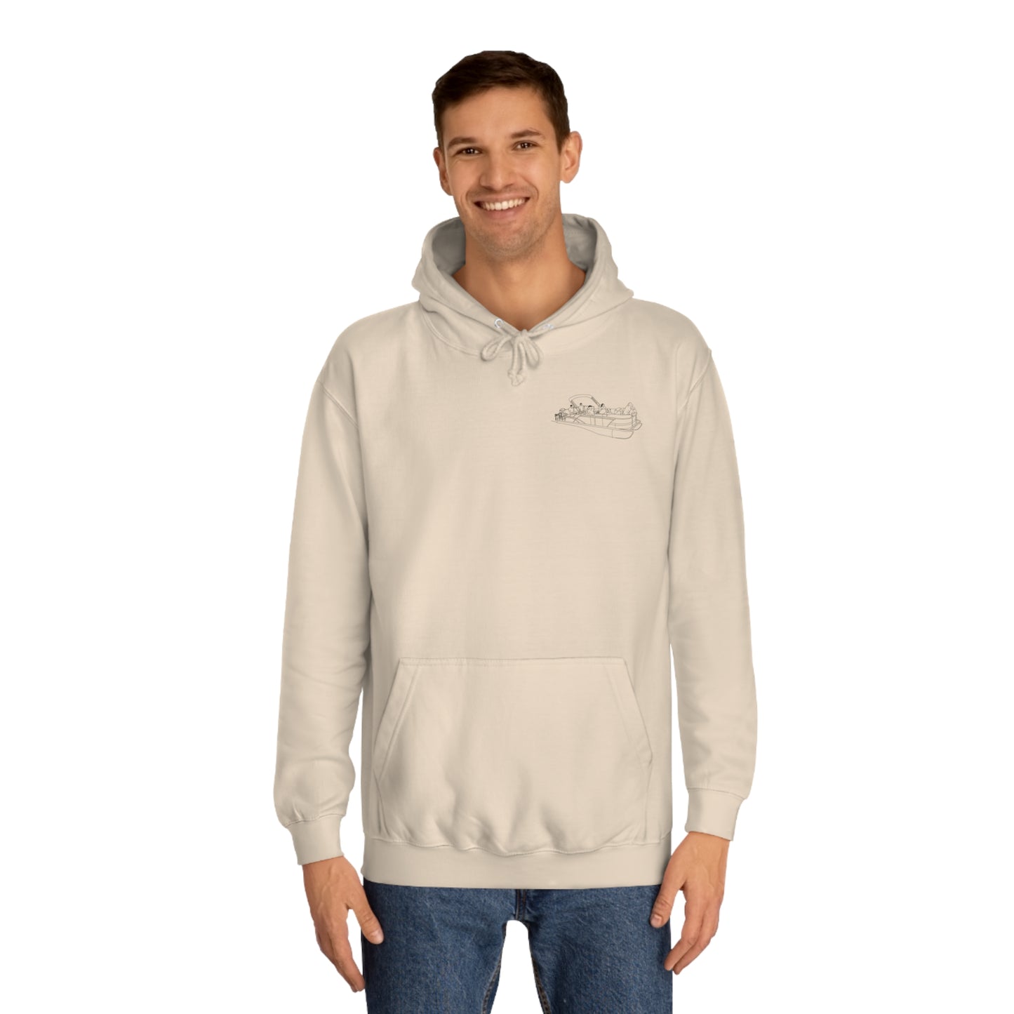 Manitowish Waters Pontoon Boat Family Front Patch - Unisex Hoodie Medium Weight