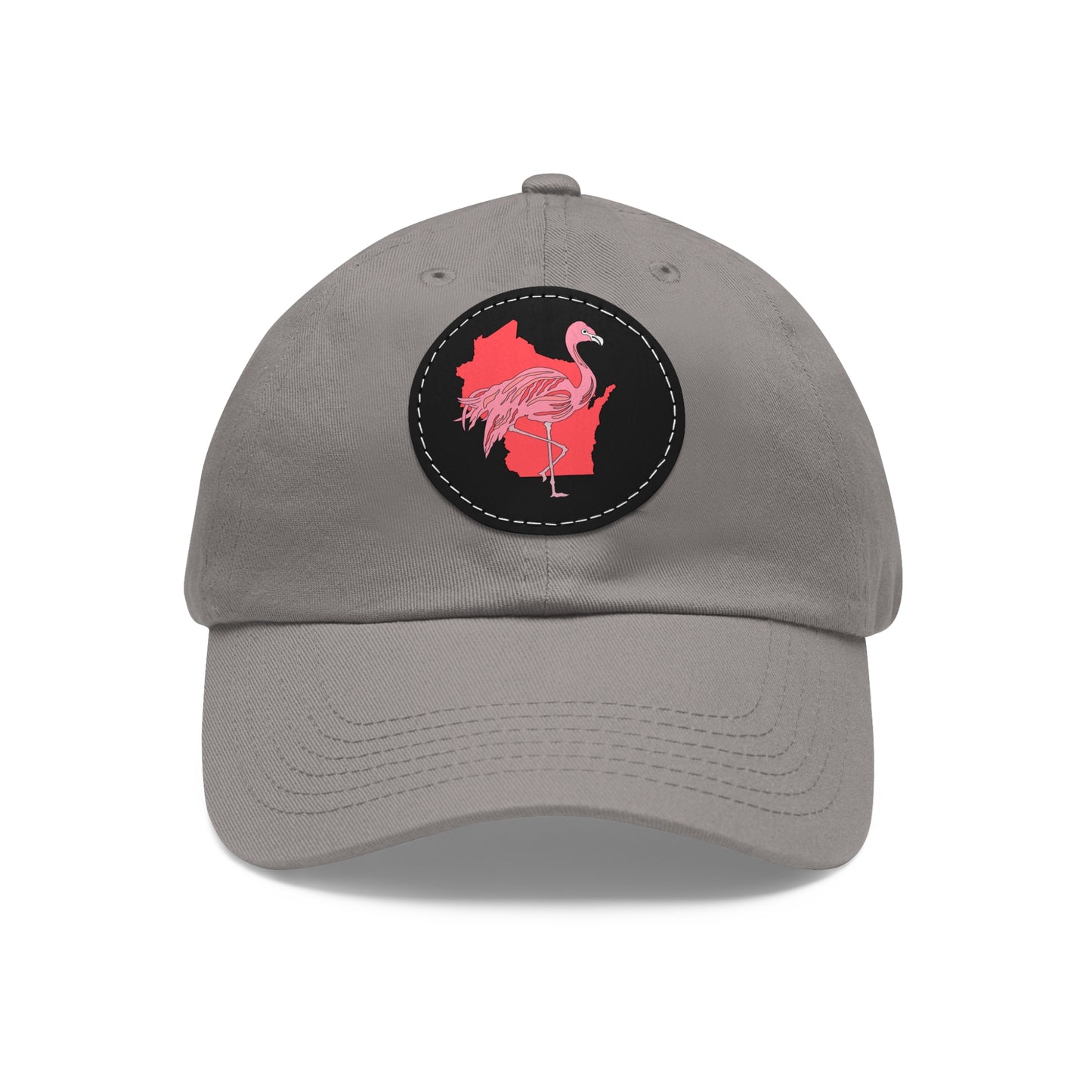 Dad Hat with Leather Patch (Round)