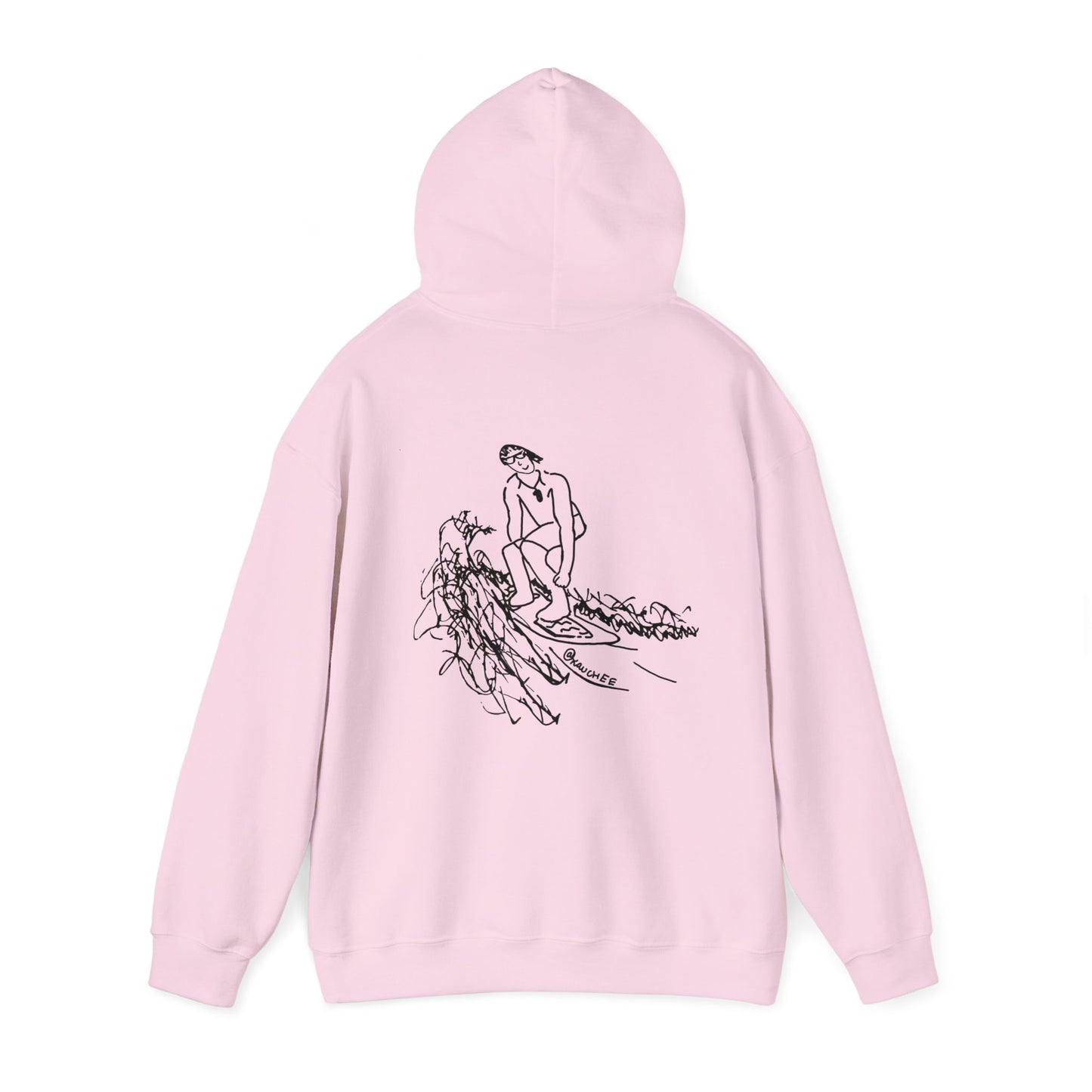 Surfing Sketch (Okauchee Lake) Unisex Heavy Blend Hooded Sweatshirt